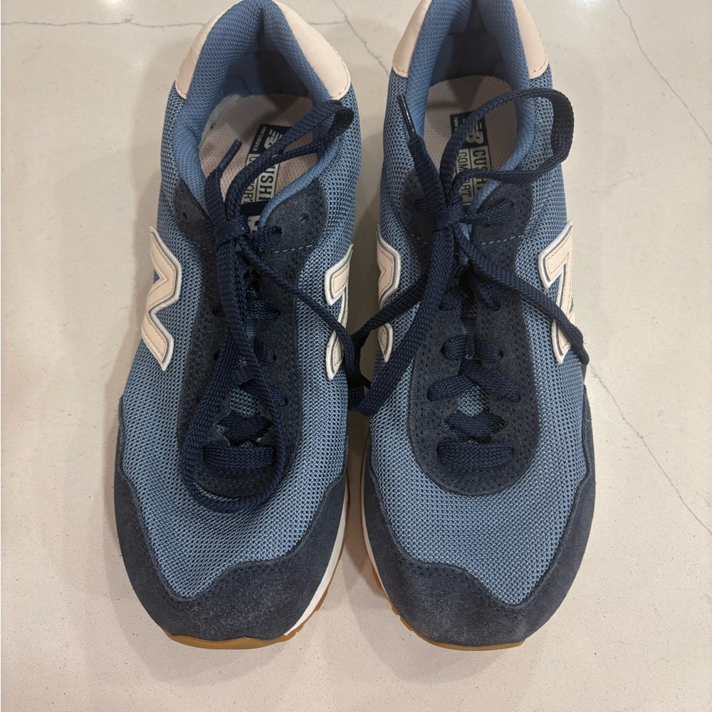 New Balance Women’s Navy and White Sneakers with a hint of pink